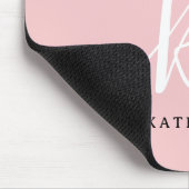 Stijlvol Schrift Monogram Roze Muismat (Hoek)