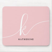 Stijlvol Schrift Monogram Roze Muismat (Voorkant)
