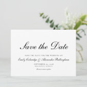 Stijlvol Schrift Zwart Wit Formeel Save The Date (Staand voorkant)