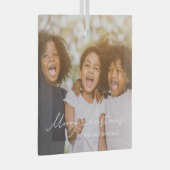 Stijlvol schrijven Aangepaste kerstfoto's Glas Ornament (Voorkant Rechts)