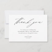 Stijlvol schrijven moderne bruiloft bedankt kaart (Voorkant)