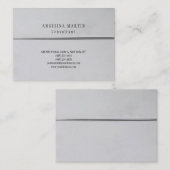Stijlvol schuin, grijs, minimalistisch vlak visitekaartje (Voorkant / Achterkant)