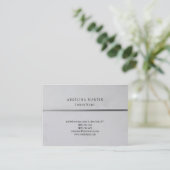 Stijlvol schuin, grijs, minimalistisch vlak visitekaartje (Staand voorkant)