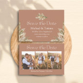 Stijlvol script 3 foto's Collage Brown Boho Save The Date