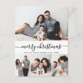 Stijlvol Script 4 Fotocollage Kerstvakantie Briefkaart (Voorkant)
