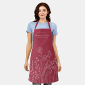 Stijlvol script, aangepast  Floral Apron Schort (Gedragen)