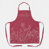 Stijlvol script, aangepast  Floral Apron Schort (Voorkant)