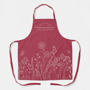 Stijlvol script, aangepast Floral Apron Schort