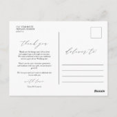 Stijlvol script aangepaste foto bruiloft dank u briefkaart (Achterkant)