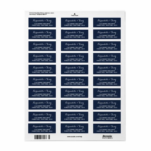 Stijlvol script aangepaste naam en adres etiket (Full Sheet)