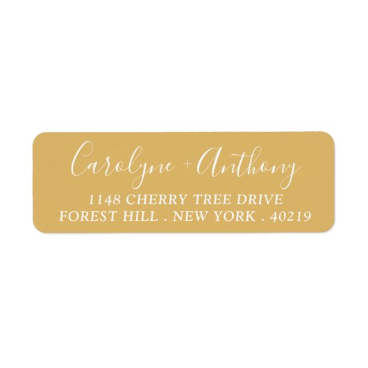 Stijlvol script aangepaste naam- en adreslabel etiket (Voorkant)