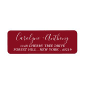 Stijlvol script aangepaste naam- en adreslabel etiket (Voorkant)