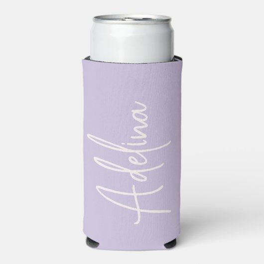 Stijlvol Script Aangepaste naam Meisjes Strandreis Seltzer Blikjeskoeler (Seltzer Voorkant)