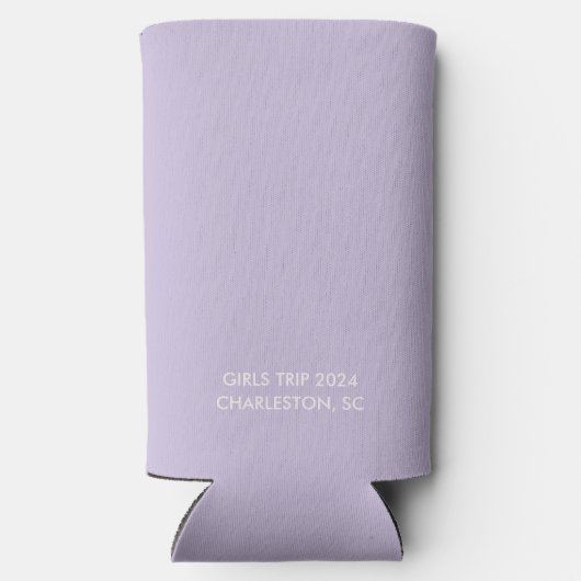 Stijlvol Script Aangepaste naam Meisjes Strandreis Seltzer Blikjeskoeler (Achterkant)