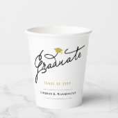 Stijlvol Script Afgestudeerd Modern Afstudeerfeest Papieren Bekers (Voorkant)