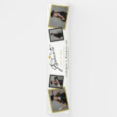 Stijlvol script Afstuderen 4 foto afstudeerfeest Spandoek (Verticaal)