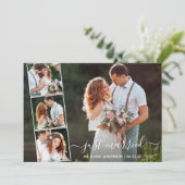 Stijlvol script alleen gehuwd 4 foto aankondiging (Staand voorkant)