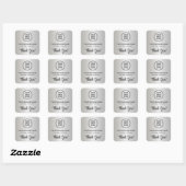 Stijlvol Script Bedrijfslogo Bedankt Zilver Vierkante Sticker (Vel)