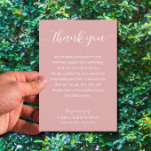 Stijlvol script begrafenis bedankkaart