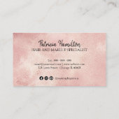 Stijlvol Script Blush Folie Afspraakkaart Visitekaartje (Achterkant)