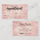 Stijlvol Script Blush Folie Afspraakkaart Visitekaartje (Voorkant / Achterkant)
