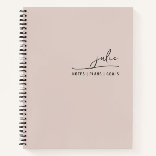 Stijlvol script Blush Pink Business Personal Girly Notitieboek (Voorkant)