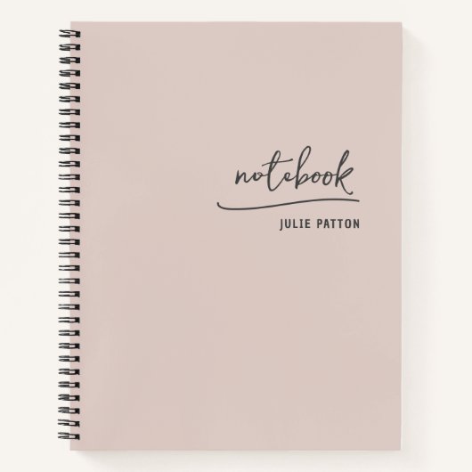 Stijlvol script Blush Pink Personal Professional Notitieboek (Voorkant)