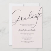 Stijlvol Script Blush Pink Photo Graduation Party Kaart (Achterkant)