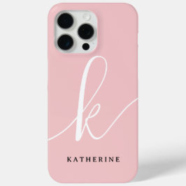 Stijlvol Script Blush Roze Hoesje-Mate iPhone 15 Pro Max Hoesje