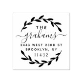 Stijlvol Script Botanische familie retour adres Rubberstempel (Afrduk)