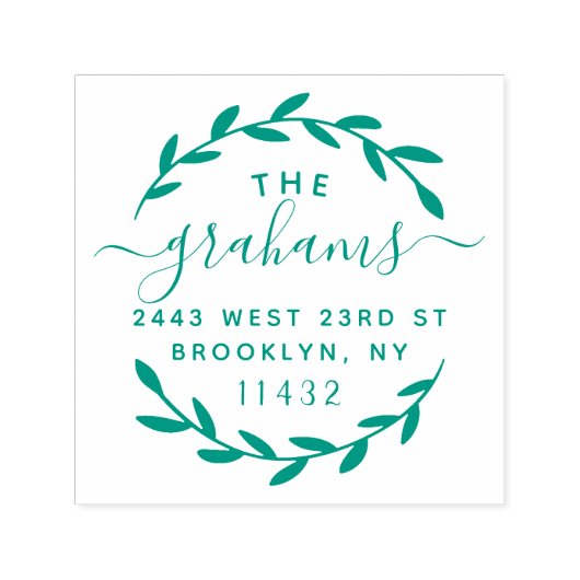 Stijlvol Script Botanische familie retour adres Zelfinktende Stempel (Design)