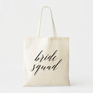 Stijlvol Script Bride Squad Tote Bag