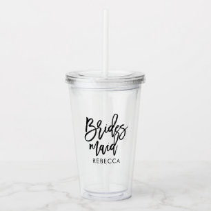 Stijlvol script "Bridesmaid" op maat Acryl Drinkbeker