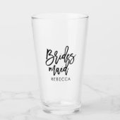 Stijlvol script "Bridesmaid" op maat Glas (Voorkant)