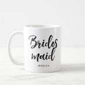 Stijlvol script "Bridesmaid" op maat Koffiemok (Links)