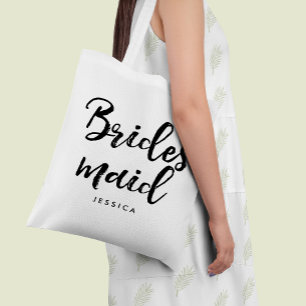Stijlvol script "Bridesmaid" op maat Tote Bag
