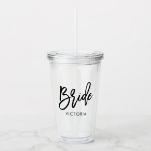 Stijlvol Script "Bruid" Custom Bruids Party Acryl Drinkbeker