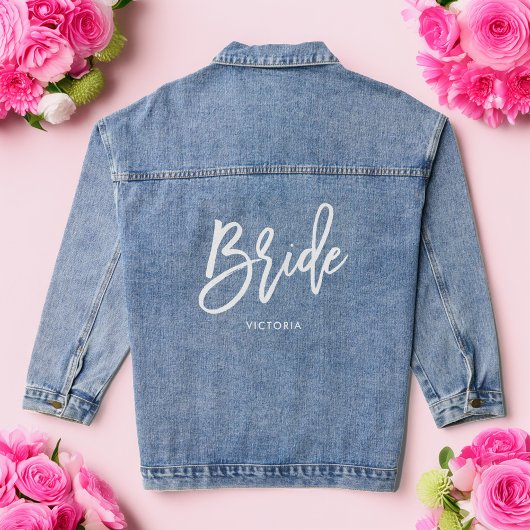 Stijlvol script "Bruid" Persoonlijk  Denim Jacket