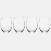 Stijlvol script bruids partij gepersonaliseerd wijnglas zonder voet (Rechts)