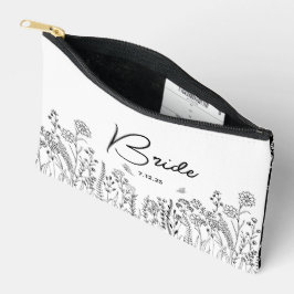 Stijlvol Script Bruids Trendy Bloemen Cosmetische Etui