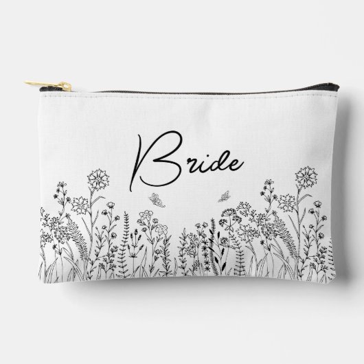 Stijlvol Script Bruids Trendy Bloemen Cosmetische  Etui (Voorkant)