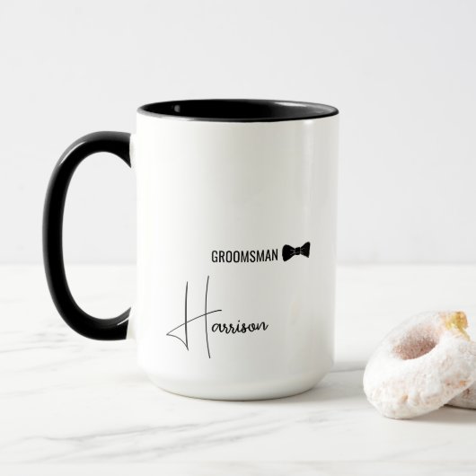 Stijlvol Script Bruidsjonker Bedankcadeau Mok (Met donut)