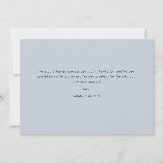 stijlvol script bruiloft bedankt fotokaart (Achterkant)