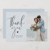 stijlvol script bruiloft bedankt fotokaart (Voorkant / Achterkant)