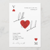 Stijlvol Script Casino Vegas Bruiloft Kaart (Voorkant)