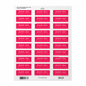 Stijlvol Script Diva Roze bruiloft Adres teruggeve Etiket (Full Sheet)
