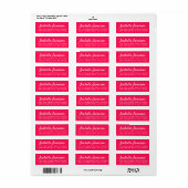 Stijlvol Script Diva roze monogram terugkeeradres Etiket (Full Sheet)