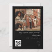 Stijlvol script & donkere fade foto QR code bruilo Kaart (Achterkant)
