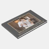 Stijlvol Script Donkergrijs en goud | Foto Gastenboek (Hoek)