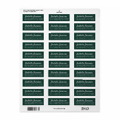 Stijlvol script donkergroen retouradres etiket (Full Sheet)